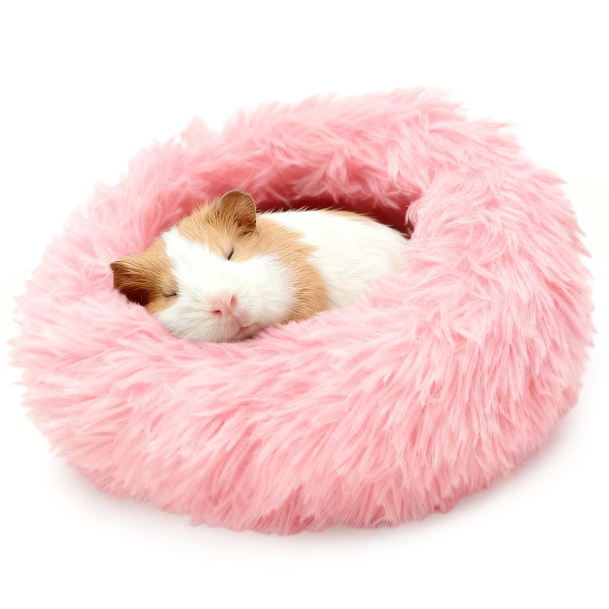 LAIRIES Guinea Pigs Bed Small Animal Bedding Donut-Shaped Burrowing Pet Bed Soft and Warm Hideaway with Spandex and Flee