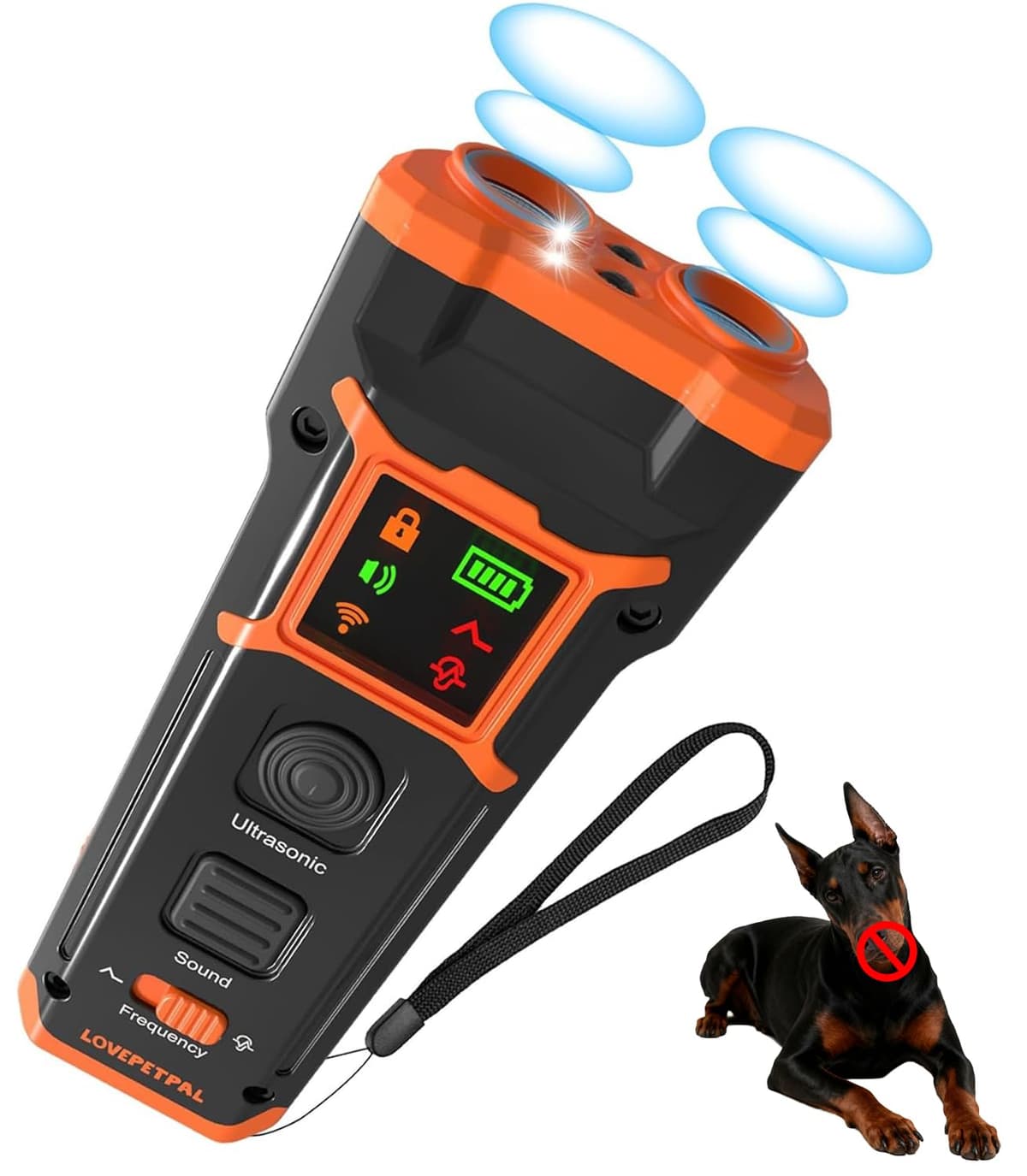 LOVEPETPAL Barking Dog Deterrent Device, 2X Ultrasonic 20 FT Range of Behavior Correct