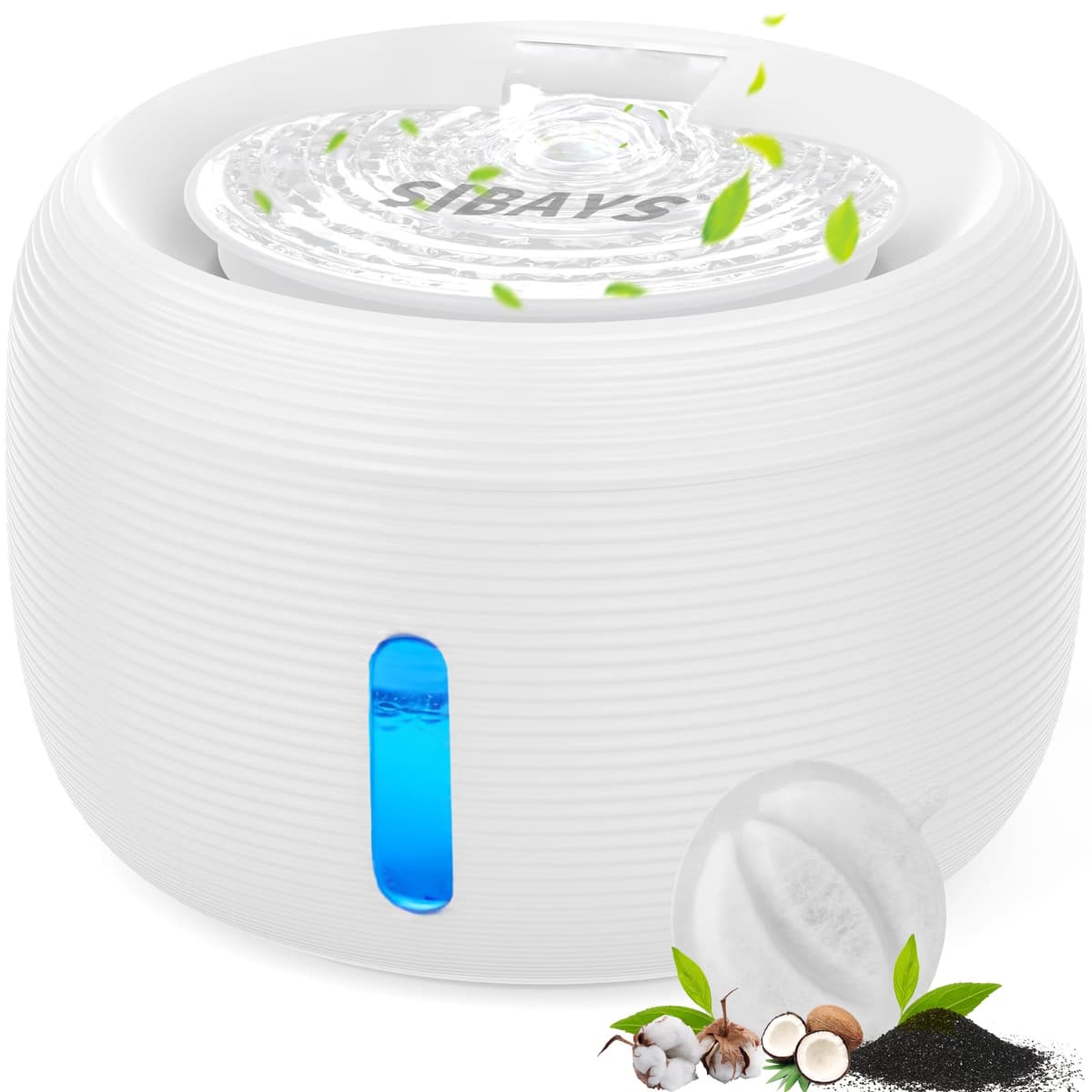 SIBAYS 3.5L Cat Water Fountain, 118oz Large Capacity Pet Water Fountain for Cats Indoor, Automatic Quiet Cat Fountains f