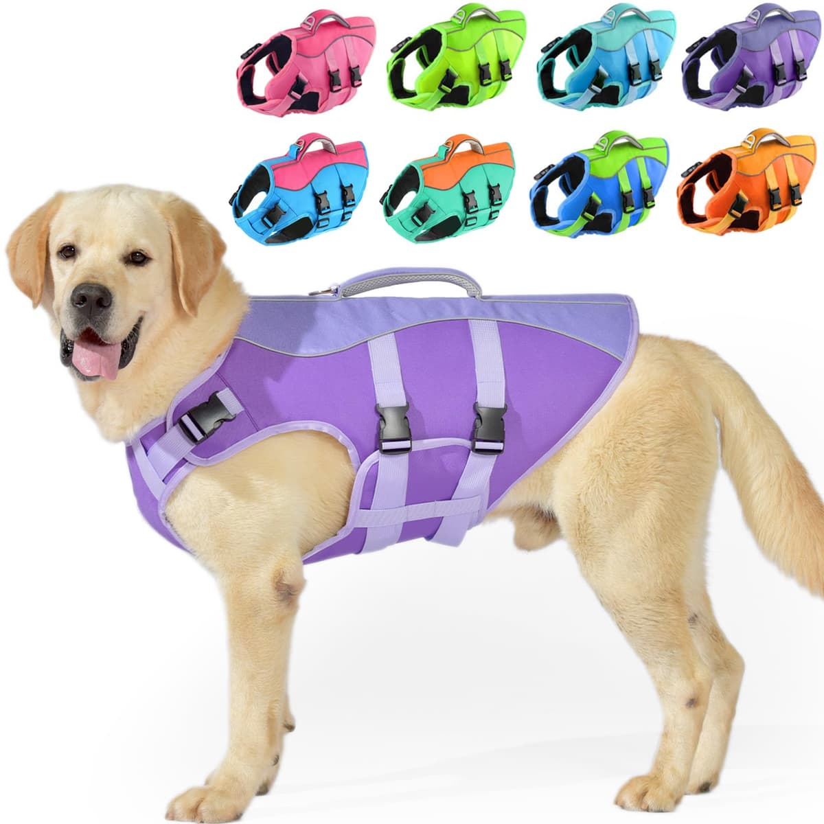 PETDSH Dog Life Jacket Small, High Flotation Dog Life Vest for Swimming Boating, Reflective Puppy Lifejacket with Superi