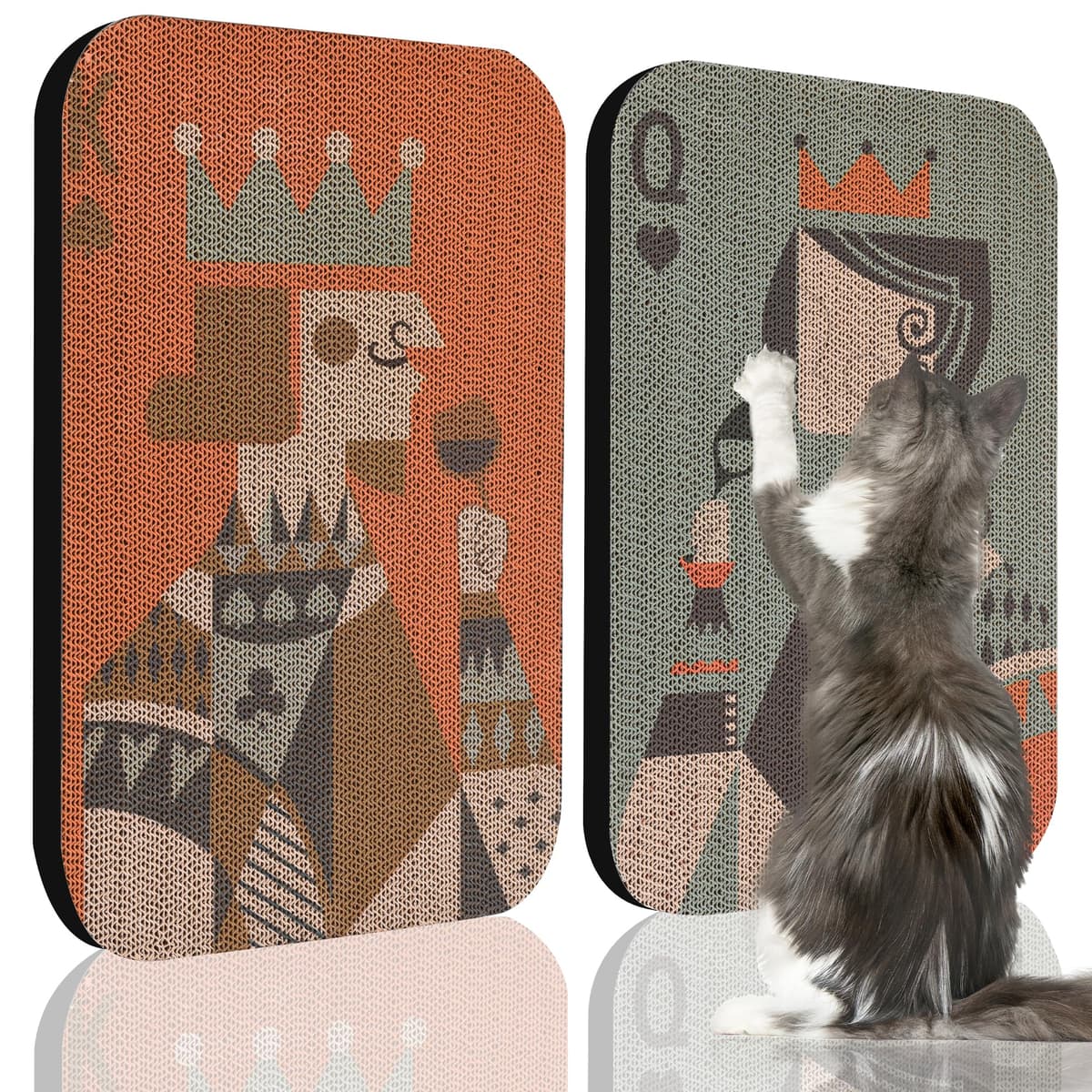 LESISSMER 2 Pack Art Cat Scratcher, Wall-Mountable Cat Scratch Pad, Wall Cat Scratcher 16.7x11x1 Inch Cat Scratching Boa